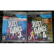 Ps3 Ps Move Game Lot - Just Dance 3 (New) Just Dance 4 (New) Ps Move Required