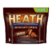 HEATH, Miniatures Milk Chocolate Toffee Candy Bars, Fun Size, 10.2 oz, Share Bag