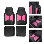 Two-tone Colorful Car Floor Mats Heavy Duty Rubber Full Set 4 Pc 8 Colors