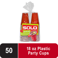Red Solo Party Plastic Cups, 18 oz, 50 Count