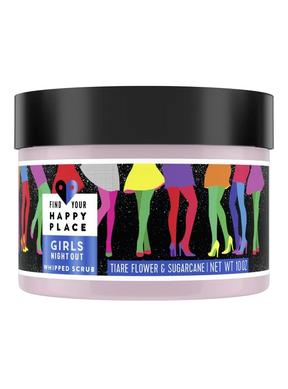 Find Your Happy Place Whipped Body Scrub Girls' Night Out Tiare Flower and Sugarcane 10 oz
