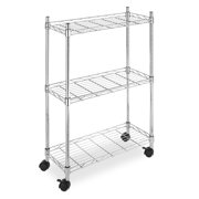 Whitmor 3 Tier Supreme Adjustable Rolling Laundry Cart and Versatile Storage Solution - Chrome - 9.125" x 22.5" x 31.75"