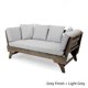 image 2 of Othello Outdoor Grey Finished Acacia Wood Daybed with Water Resistant Cushions