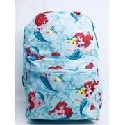 Disney Ariel Mermaid Princess Allover Print 16" Girls Large School Backpack