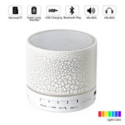 Spencer Mini Wireless Portable Bluetooth Speaker Player With LED and Build-in Mic Support AUX TF for iPhone iPod & Android System Equipment Etc. (White)