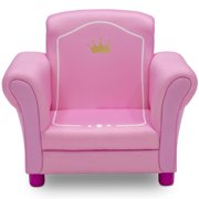 Delta Children Princess Crown Kids Upholstered Chair, White/Pink