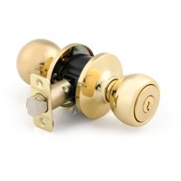 Brink's Keyed Entry Ball Style Doorknob, Polished Brass Finish