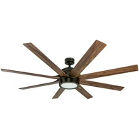 Honeywell Xerxes 62" Oil Rubbed Bronze LED Remote Control Ceiling Fan, 8 Blade, Integrated Light