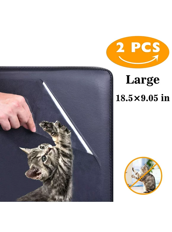 New Upgrade - Large (18.5 x9.05Inch) Furniture Defender Cat Scratching Guard, Furniture Protectors from Pets, Anti Cat Scratch Deterrent, Claw Proof Pads for Door(2PCS/Set)