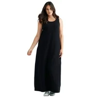 ellos Women's Plus Size Tank Knit Maxi Dress  - 22/24, Black