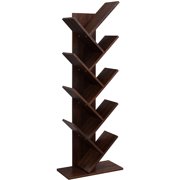 9-Shelf Bookcase Rack Book Storage Organizer Wooden Bookshelf for Books Movies Vide