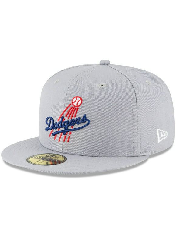 Men's New Era Gray Los Angeles Dodgers Cooperstown Collection Logo 59FIFTY Fitted Hat