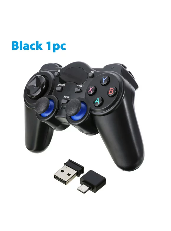2.4G Wireless PC Game Controller USB Gaming Gamepad Joystick For Computer & Laptop & Notebook (Windows 10/8/7/XP, Steam), Android and PS3 ,Black