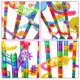 image 4 of Marble Run Sets for Kids - 142 Complete Pieces Marble Tracks Marble Maze Game STEM Building Toy for 4 5 6 + Year Old Boys Girls(113 Pieces + 25 Glass Marbles + 4 Led Lighted Marbles)