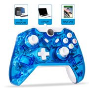 LUXMO Wired Game Controller Joystick for Xbox One/ One S & PC Windows USB Plug and Play Gamepad with Dual-Vibration - Glow Blue