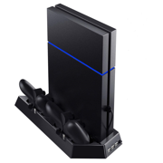 PS4 PlayStation 4 Stand with Cooling Fans, Controllers Charging Station with Dual Charging Ports and USB Hub for Sony Dualshock 4 Controllers