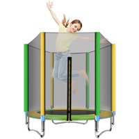 BEFOKA 5ft Trampoline with Safe Enclosure Net,Trampoline Weight Capacity 442 for 2-4 Kids,Trampoline with Waterproof Jump Mat Ladder for Indoor Park Kindergarten Toddler Trampolines Green