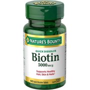 Nature's Bounty Biotin 5000 mcg, 60 Quick Dissolve Tablets