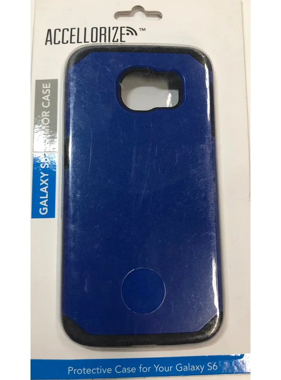 Accellorize Protective Armor Cover Case for Samsung Galaxy S6 (Dark Blue/Black)