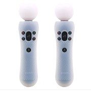 ?White?2 pcs Anti-slip Silicone Rubber Cover Protective Skin Case for PlayStation PS4 VR Move Motion Controller