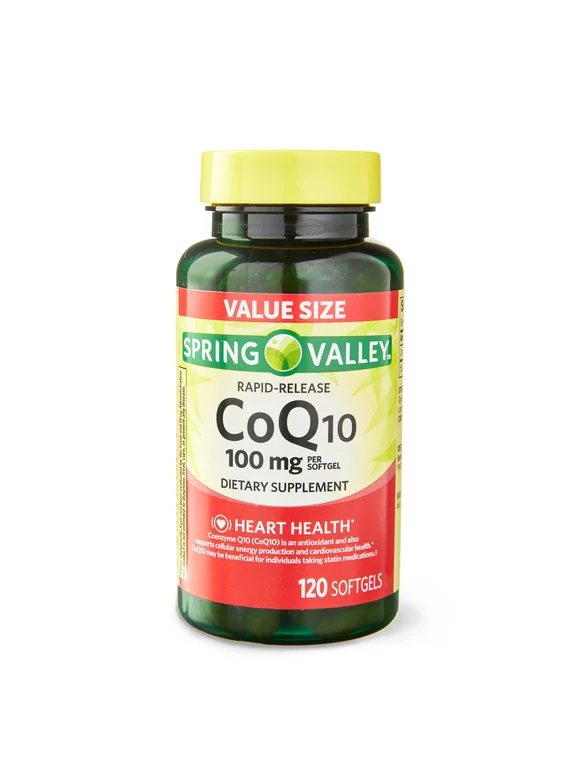Spring Valley Rapid-Release CoQ10, 100 mg Softgels, 120 Count