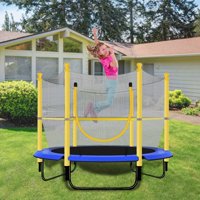 SUNYUAN Trampolines,5 FT Kids Trampoline with Enclosure Net Jumping Mat and Spring Cover Padding Outdoor Trampoline
