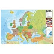 POLITICAL MAP OF EUROPE (EUROPA) - POSTER (SPANISH MAP) (36 x 24") (Poster & Poster Strip Set)