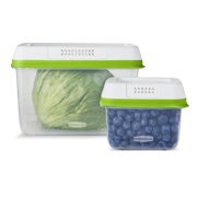 Rubbermaid FreshWorks Produce Saver, Medium and Large Produce Storage Containers, 4-Piece Set