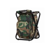 Upgraded Large Size 3 in1 Multifunction Fishing Backpack Chair, Portable Hiking Camouflage Camping Stool, Folding Cooler Insulated Picnic Bag Backpack Stool