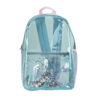 Wonder Nation Clear Teal Glitter Kids Girls' Backpack
