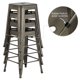 image 1 of Alden Design Industrial Metal 24" Stackable Backless Counter Height Stools, Set of 4, Gunmetal Gray