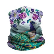 WIRESTER Bandana Seamless Tube Mask, Headwear, Scarf for Wear Face Coverings, Running, Cycling, Fishing, UV Protection - Peacock Flowers