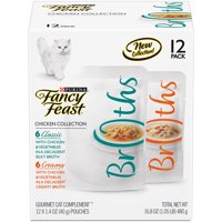 Fancy Feast Broths Chicken Collection Adult Wet Cat Food Complement Variety Pack , 1.4 Oz. Pouches