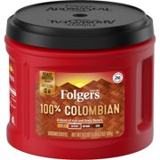 Folgers 100% Colombian, Medium-Dark Roast Ground Coffee, 24.2-Ounce