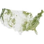 Map of the United States showing the concentration of biomass Poster Print (17 x 11)