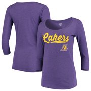 Los Angeles Lakers 5th & Ocean by New Era Women's Jersey 3/4-Sleeve T-Shirt - Purple