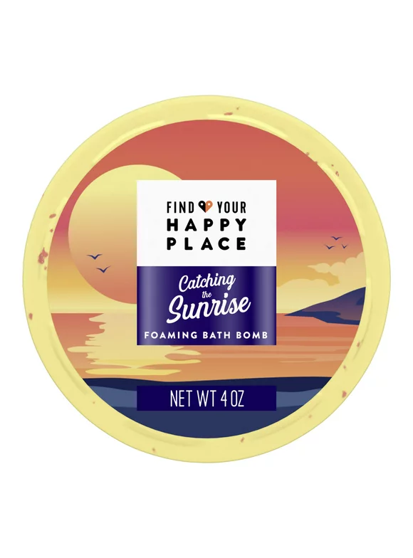 Find Your Happy Place Foaming Luxurious Bath Bomb, Catching the Sunrise Mango And Sparkling Citrus 4 oz