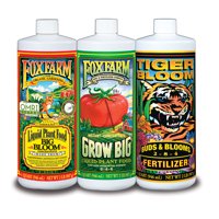 Fox Farm Liquid Nutrient Trio Soil Formula: Big Bloom, Grow Big, Tiger Bloom (Pack of 3-32 oz. Bottles) 1 Quart Each