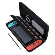 Nintendo Switch Hard Carrying Case - amCase Travel Cover with 14 Cartridge Holders (Black)