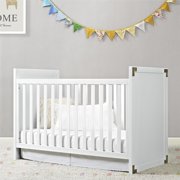 Baby Relax Miles 2-in-1 Convertible Crib, Nursery Furniture, White