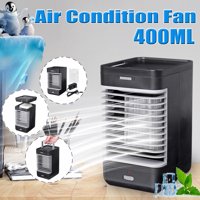Portable Air Conditioner Fan, Personal Air Cooler Mini 4 in 1 Space Evaporative Air Cooler Quiet Humidifier Misting Cooling Fan, Desktop Cooling Fan 2 Speeds for Office Home Room Camping