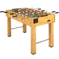 Best Choice Products 48in Competition Sized Wooden Soccer Foosball Table w/ 2 Balls, 2 Cup Holders for Home, Game Room, Arcade - Natural