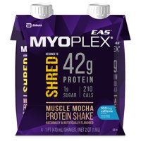 EAS Myoplex Shred Protein Shake, Muscle Mocha, 42g Protein, 4 Ct