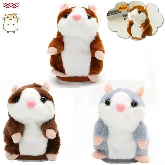 OUSITAI 3Pcs Plush Interactive Toys PRO Talking Hamster Repeats What You Say Electronic Pet Chatimals Mouse Buddy for Boy and Girl