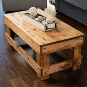 Del Hutson Designs Walnut Landmark Pine Solid Wood Farmhouse Coffee Table