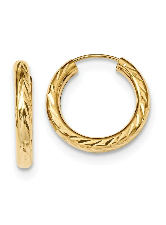 Primal Gold 14 Karat Yellow Gold Diamond-cut Endless Hoop Earrings
