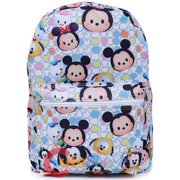 Disney Tsum Tsum School Backpack 16in All Over Print Large Book Bag White