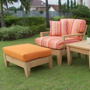 WholesaleTeak Outdoor Patio Grade-A Teak Wood Atnas 2 Piece Teak Sofa Lounge Chair Set -1 Lounge Chair with Ottoman - Furniture only #WMSSAT1