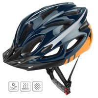 QF Adult Cycling Bike Helmet Specialized for Men Women Safety Protection CPSC Certified (18 Colors) Black/Red/Silver Adjustable Lightweight Helmet with Reflective Stripe and Removal (Blue&Orange)