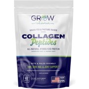 Collagen Peptides by GrowVitamin - Hair, Skin, Nail, and Joint Support - Type I & III Collagen - All-Natural Hydrolyzed Protein - 41 Servings
